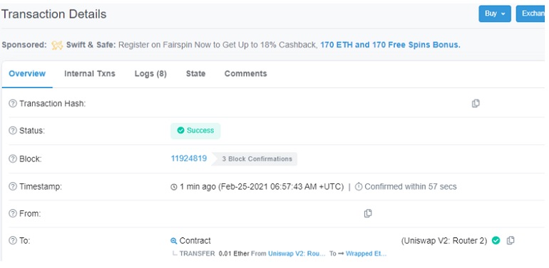 Transaction Details Uniswap Transaction Details Uniswap