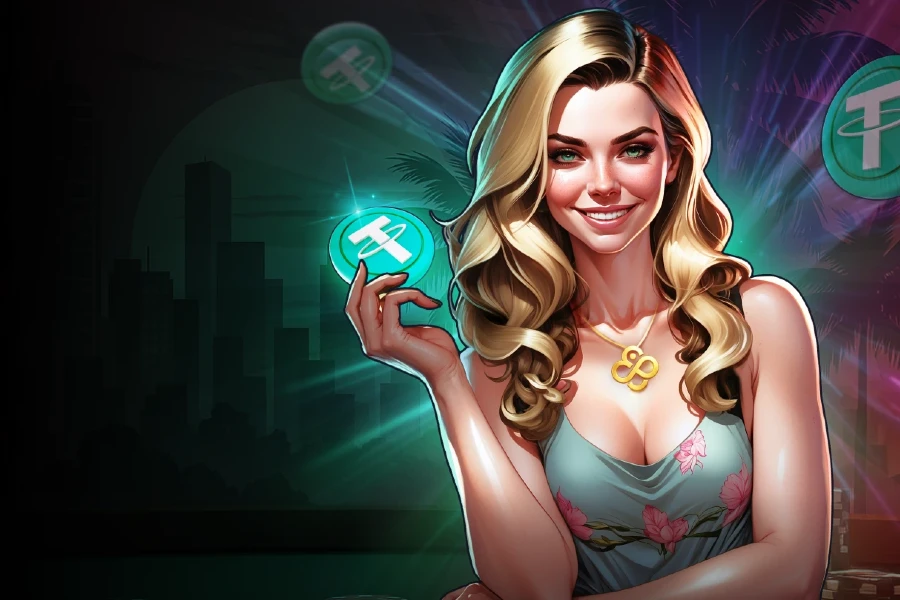 Фигура, держащая криптовалюту