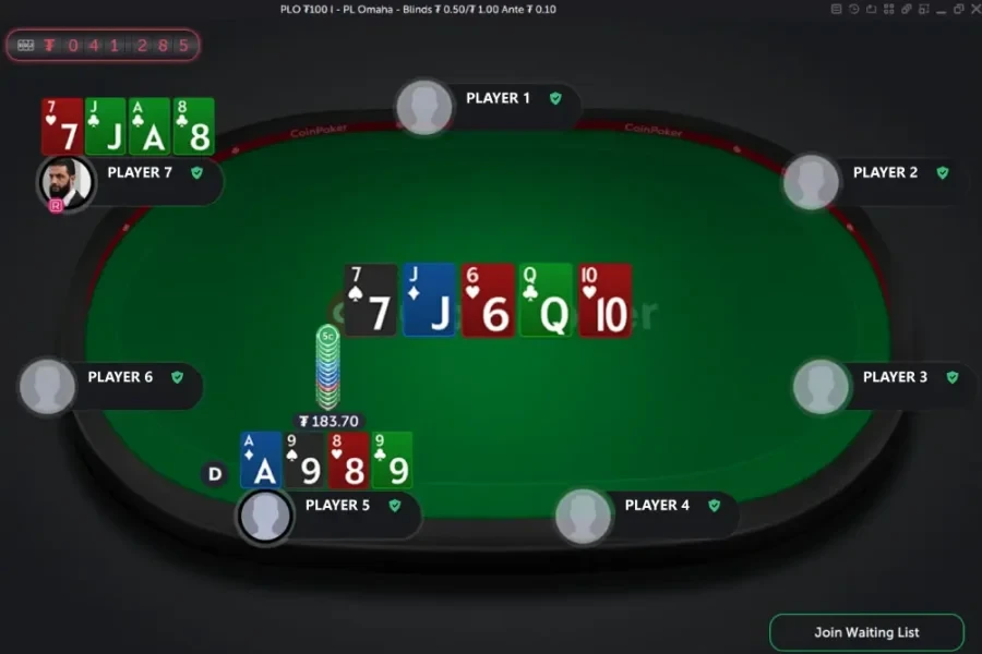 Стол CoinPoker PLO