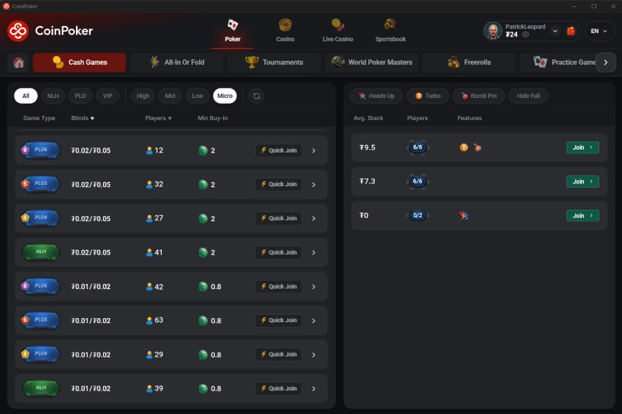 Кэш-игры PLO5 6-макс