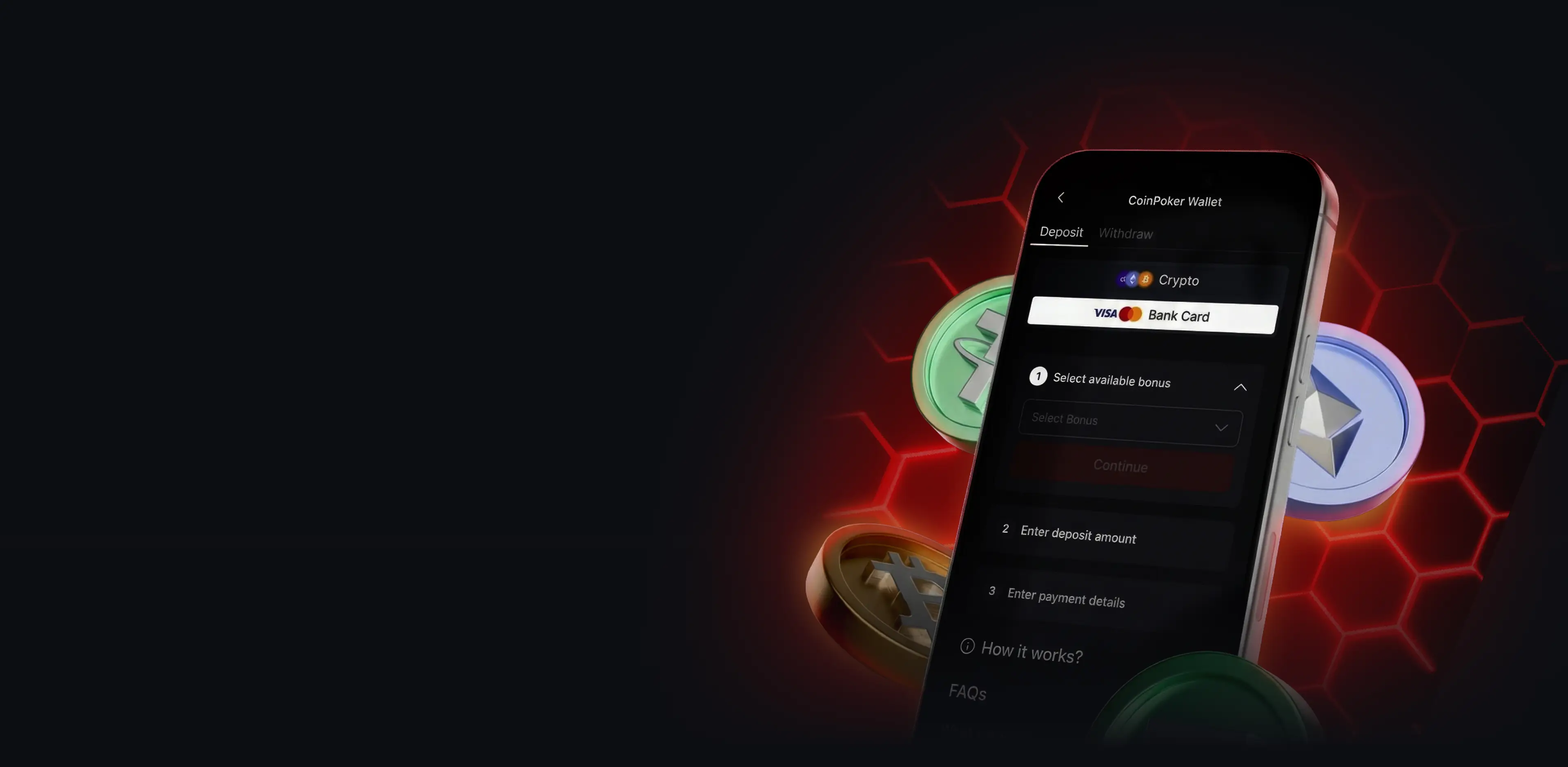 Играйте в CoinPoker с мгновенным выводом средств без верификации.