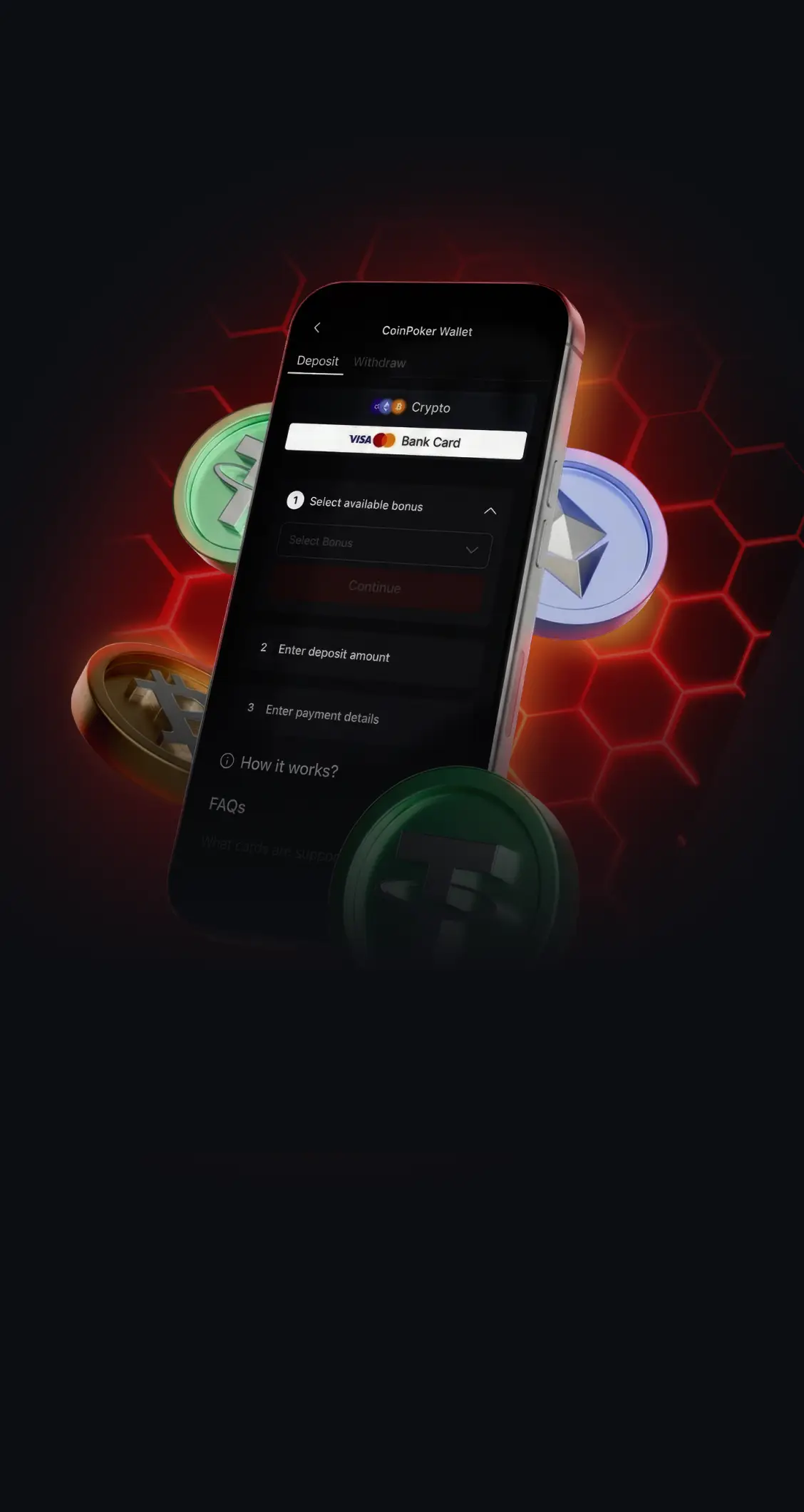 Играйте в CoinPoker с мгновенным выводом средств без верификации.