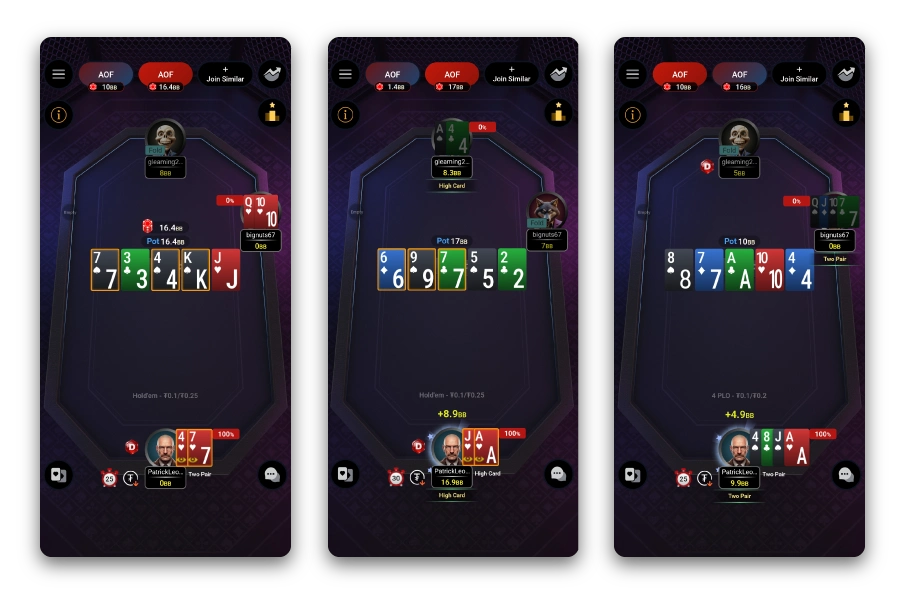 Мобильное приложение All-In or Fold для iOS и Android