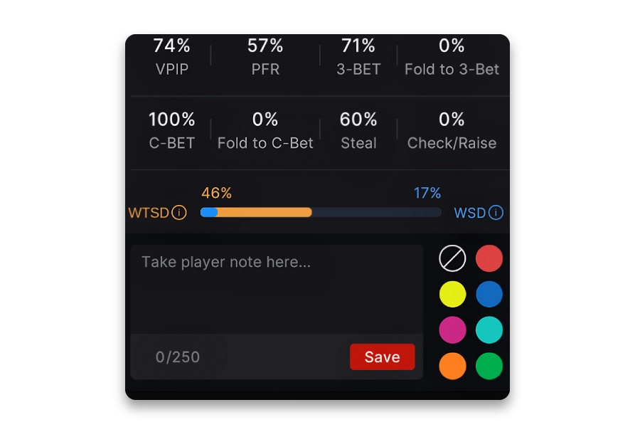 Заметки и теги игрока