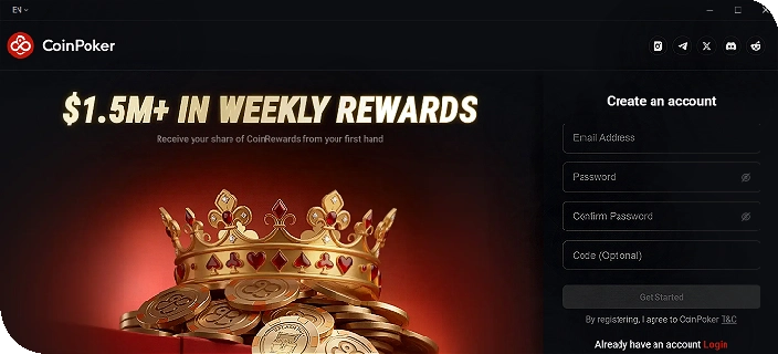 Зарегистрируйтесь на CoinPoker